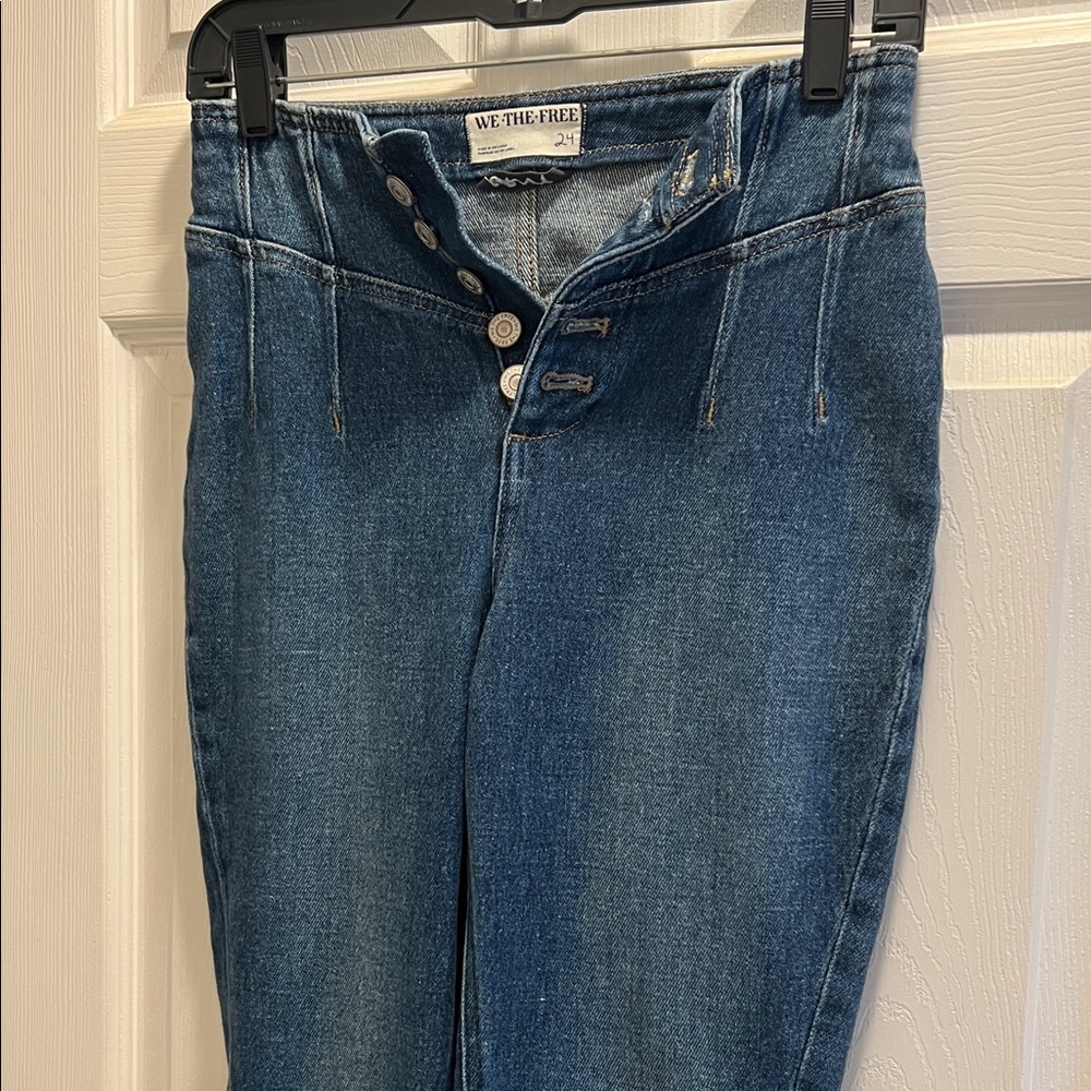 We The Free People Dark Blue Flare Jeans - Picture 8 of 8